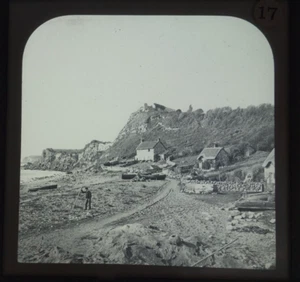 Antique magic lantern slide photograph ISLE OF WIGHT STEEPHILL COVE VENTNOR - Picture 1 of 3