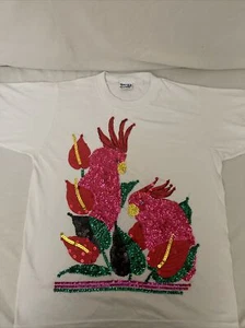 PAVPACIIFIC Women Top Parrots, Vintage Sequins - Picture 1 of 8