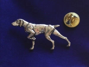 Zeiger Hund Zinn Anstecknadel Abzeichen & Geschenkbeutel, Silber Metall Brosche Krawatte Welpe - Bild 1 von 2