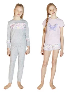 Girl BCBG Youth 4-piece Lounge Sleep Set Sleepwear Top Tee Shorts Pajama 14-16 L - Picture 1 of 10