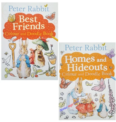 MARTELLO PETER RABBIT COLOUR AND DOODLE BOOKS BOOK- HOMES & HIDEOUTS -BEST FRIENDS -KIDS