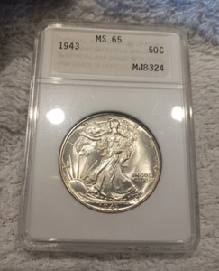 1943 50C Walking Liberty Half Dollar MS-65 Semi PL First Generation ANA Holder - Picture 1 of 2