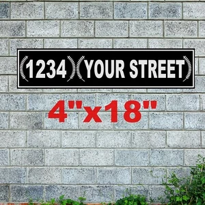 Personalized Home Address Sign Aluminum 4"x18" Custom House Street Plaque LARGE - Picture 1 of 1