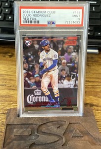 2022 Topps Stadium Club Red Foil Parallel #148 Julio Rodriguez RC Seattle PSA 9