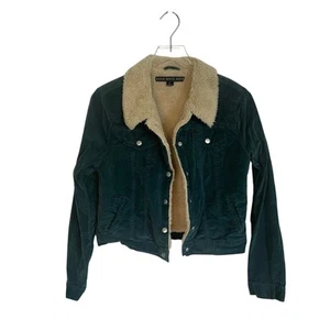 HYFVE Green Corduroy Jacket Sherpa Lined 70s Style Jacket Girls Size Large - Picture 1 of 7
