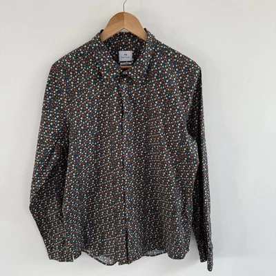Camisa PS Paul Smith Para Hombre XL Extra Grande Estampado Floral Abotonada Ajuste A Medida Foto 1 de 4