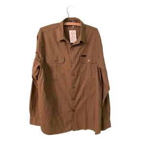 Mens Tops Long Sleeve Outdoor Cargo Shirt Men Soft Outdoor Lapel Neck - Large - Picture 1 of 5