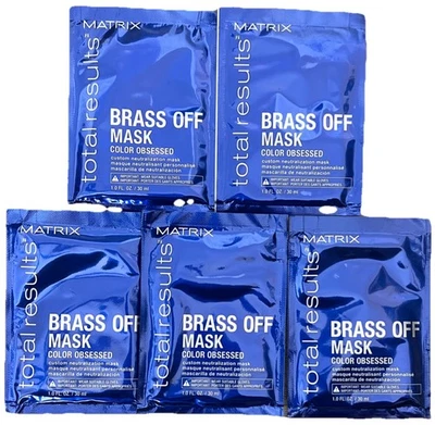 5 Packets Matrix Total Results Color Obsessed Brass Off Neutralization Mask 1 Oz - Image 1 of 2