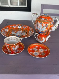 White Bird 6ps Tea Set Hand Made by C Medvedev 1972 - Picture 1 of 13