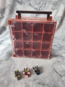  Mattel Minecraft Mini Figures Collector Case With 3 Figures - Picture 1 of 9