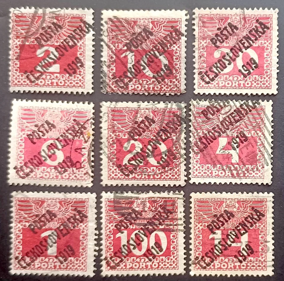 CHECOSLOVAQUIA. 1919, sellos sobreimpresos Foto 1 de 1