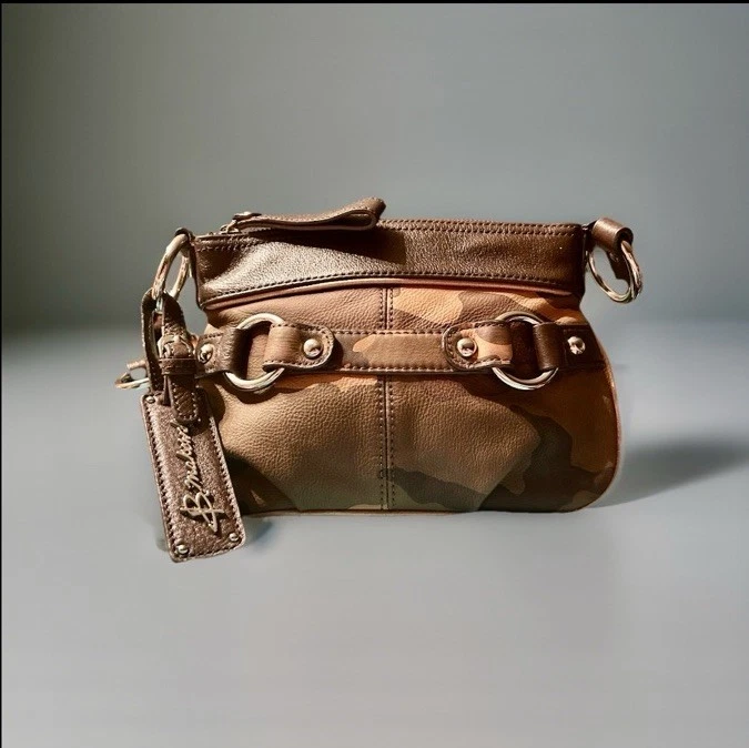 B Makowsky Camouflage Genuine, Leather Crossbody/ Shoulder Bag EUC - Image 1 of 4