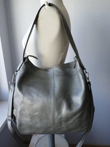 * Made in Italy modische echt LEDER Tasche Handtasche Bag grau* - Bild 1 von 10