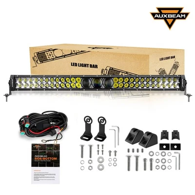 AUXBEAM 192W 32" LED barra de luz de trabalho pod combo ponto inundação off-road ATVs SUV caminhão - Imagem 1 de 4