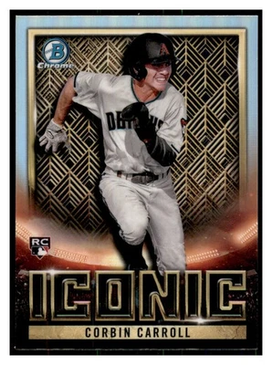 Corbin Carroll 2023 Bowman Chrome RC Bowman Iconic #BI-18 Arizona Diamondbacks - Image 1 of 2