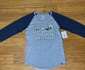 NFL Los Angeles Rams ‘47 Brand T-Shirt NWT Women’s , Multiple Sizes 3/4 Slv - Picture 1 of 5