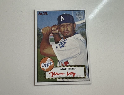 2006 Topps '52 Rookies Matt Kemp Signatures Rookie RC Auto #52S-MK /52 RED INK - Image 1 of 2