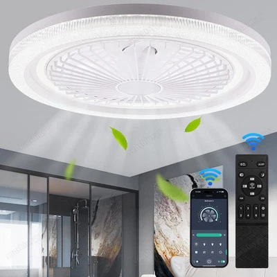Ventilatore da soffitto con illuminazione telecomando LED plafoniera camera da letto DHL - Immagine 1 di 4