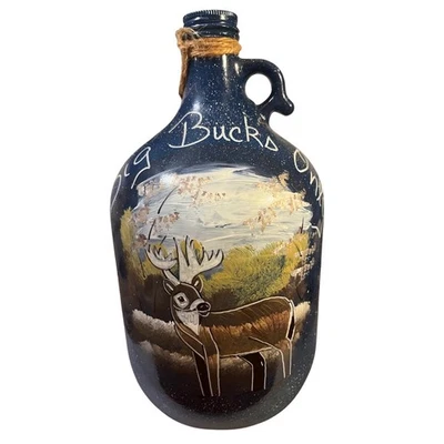 Jarra decorativa vintage Big Bucks solo ciervo vida silvestre pintada decoración de granja Foto 1 de 4