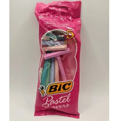 Nuevo de Lote Antiguo Paquete de 5 Afeitadoras BIC Pastel 1991 Foto 1 de 4