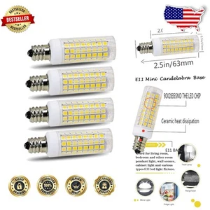 Energy-Saving E11 LED Bulbs - 4-Pack Dimmable 8W Daylight Brightness Replacement - Picture 1 of 8