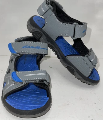 Sandalias Eddie Bauer Niños Talla 12 Gris Azul Pacífico Gancho y Lazo Senderismo Agua Foto 1 de 4