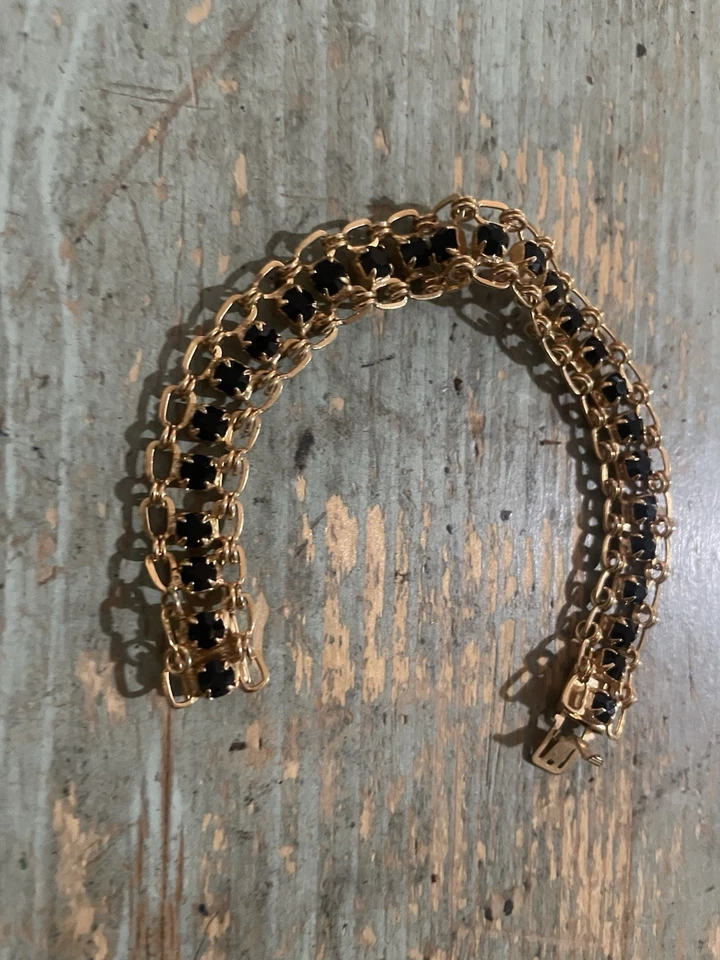 Bracciale Da Donna Placcato In Oro Bicolore Black Gold Women Bracelet - Immagine 1 di 4