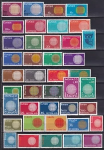 Europa CEPT 1970 año completo 41 sellos 19 países Estampillada sin montar o nunca montada en muy buen estado - Imagen 1 de 1