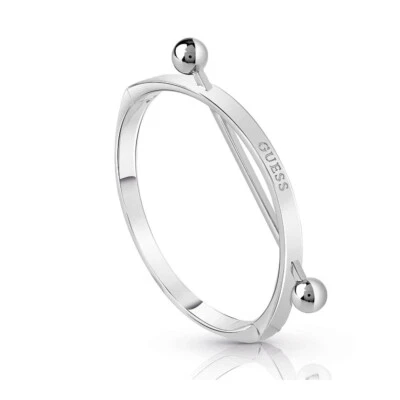 GUESS UBB85094-L Donna Bracciale Armilla Acciaio Inox Argento Bangle Nuovo - Immagine 1 di 3