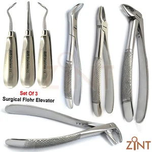 BASIC ORAL DENTAL SURGERY EXTRACTING FORCEPS ELEVATORS INSTRUMENTS Lab KIT 7 PCS - Picture 1 of 9