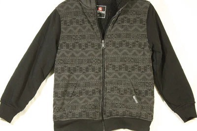 Southpole 夹克黑色全拉链连帽抓绒衬里 2 个口袋儿童 — 第 1/4 张图片