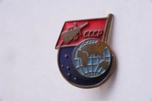Soviet Union Space Mission Badge Pin Brass Vintage Capsule - Picture 1 of 2