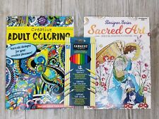 SARGENT ART 12 Count 7" Non Toxic Colored Pencils & 2 Kappa Adult Coloring Books