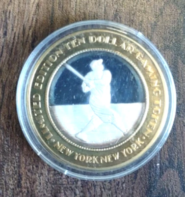 Babe Ruth Edición Limitada Casino de Nueva York $10 Ficha de Juego Ver Éxito NIC Foto 1 de 2