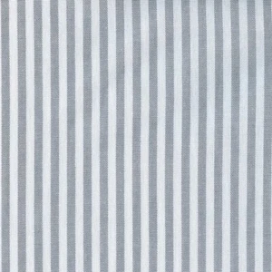 Textiles français 100% Baumwolle Stoff | Streifen - Grau und weiβ (Gewebt) - Imagen 1 de 1
