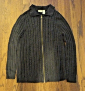 Cárdigan tejido con cable negro talla L vintage Cherokee para mujer - Imagen 1 de 4
