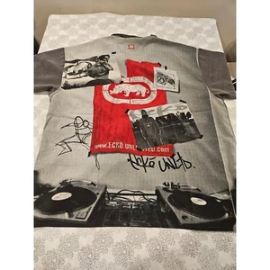 Vintage Y2K Marc Ecko Unlimited Polyester Men's XL Button Shirt Graphic 3XL - Picture 1 of 6