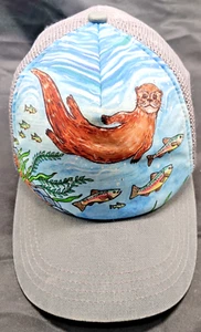 Sunday Afternoons Artist Series River Otter Trucker Hat Cap M/L Snapback - Picture 1 of 6