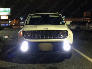 2 x Xenon White Front Fog Lights LED Bulbs for 2015 2016 2017 Jeep Renegade - Picture 1 of 1