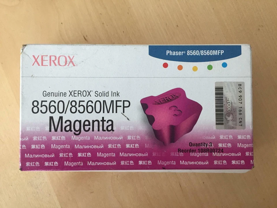 Genuine Xerox Solid Inks - 3 x MAGENTA PHASER 8560 8560MFP (INC VAT) BOXED - Image 1 of 1