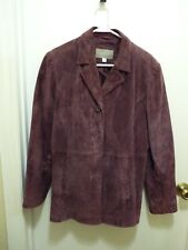 Large Women's Suede Leather Button Up Jacket Coat Croft & Barrow  NICE