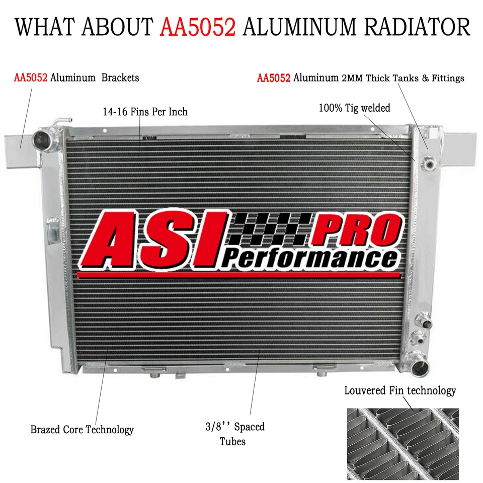 3 Row Aluminum Radiator for 1994-2002,1996 Mercedes-Benz SL500 500SL 5.0L V8 GAS - Image 1 of 4