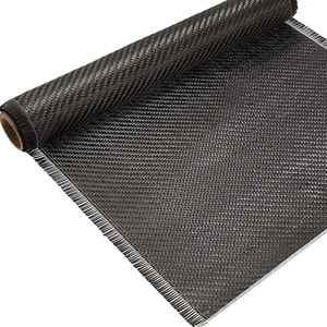 6.5Ft X 12" Carbon Fiber Fabric Roll Pure Fabric Carbon Fiber Sheet 2 X 2 Twill - Picture 1 of 12