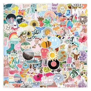 NEW 100pcs Stickers Aesthetic Pack Cute Decals Vinyl Preppy Scrapbooking Laptop - Picture 1 of 7