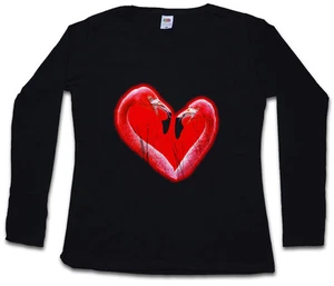 CAMISETA FLAMINGO HEART II MUJER MANGA LARGA Love Princess Flamingos Wildlife - Imagen 1 de 1