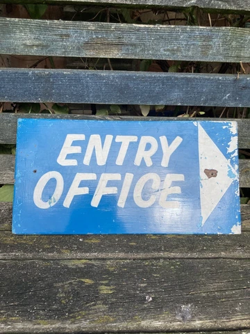 Vintage 1960’s Hand Painted Wooden Sign Entry Office Decor Collectible Rare Cover