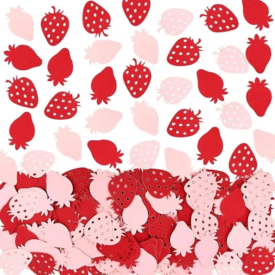 100PCS Strawberry Confetti Berry Sweet Baby Shower Decorations Strawberry Table - Image 1 of 4