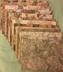 UPHOLSTERY FABRIC SAMPLES, LOT 16 - 13 Pieces, Various Floral Patterns 8x12"