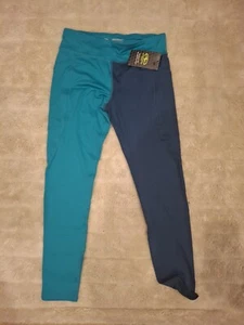 Athletic Works Girls Leggings XL Plus 14 16 NWT 2 Toned Blue Aqua - Picture 1 of 7