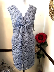 MARINA SLATE SILVER SLEEVELESS V-NECK COCKTAIL PARTY DRESS PLUS SZ 16W NWT - Bild 1 von 20